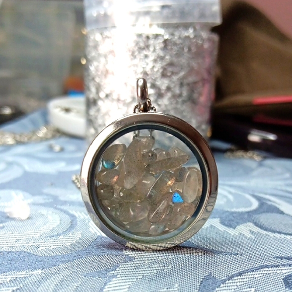 Wicked Obscura Jewelry - Flash Labradorite Stainless Steel Necklace